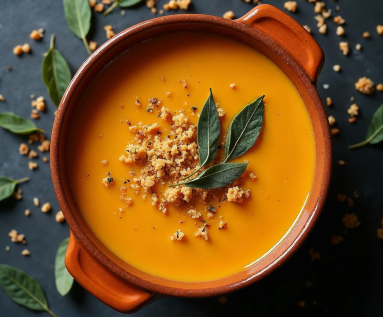 Butternut Squash And Sage Soup With Sage Breadcrumbs